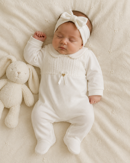 Baby Girl Elegant Footed Romper