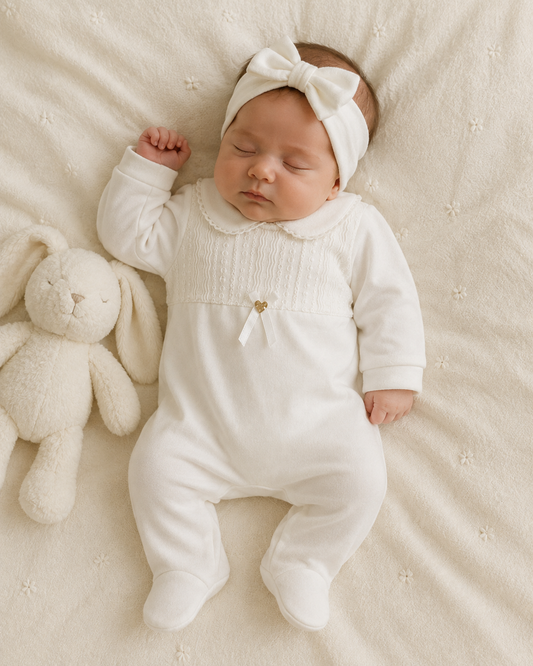 Baby Girl Elegant Footed Romper