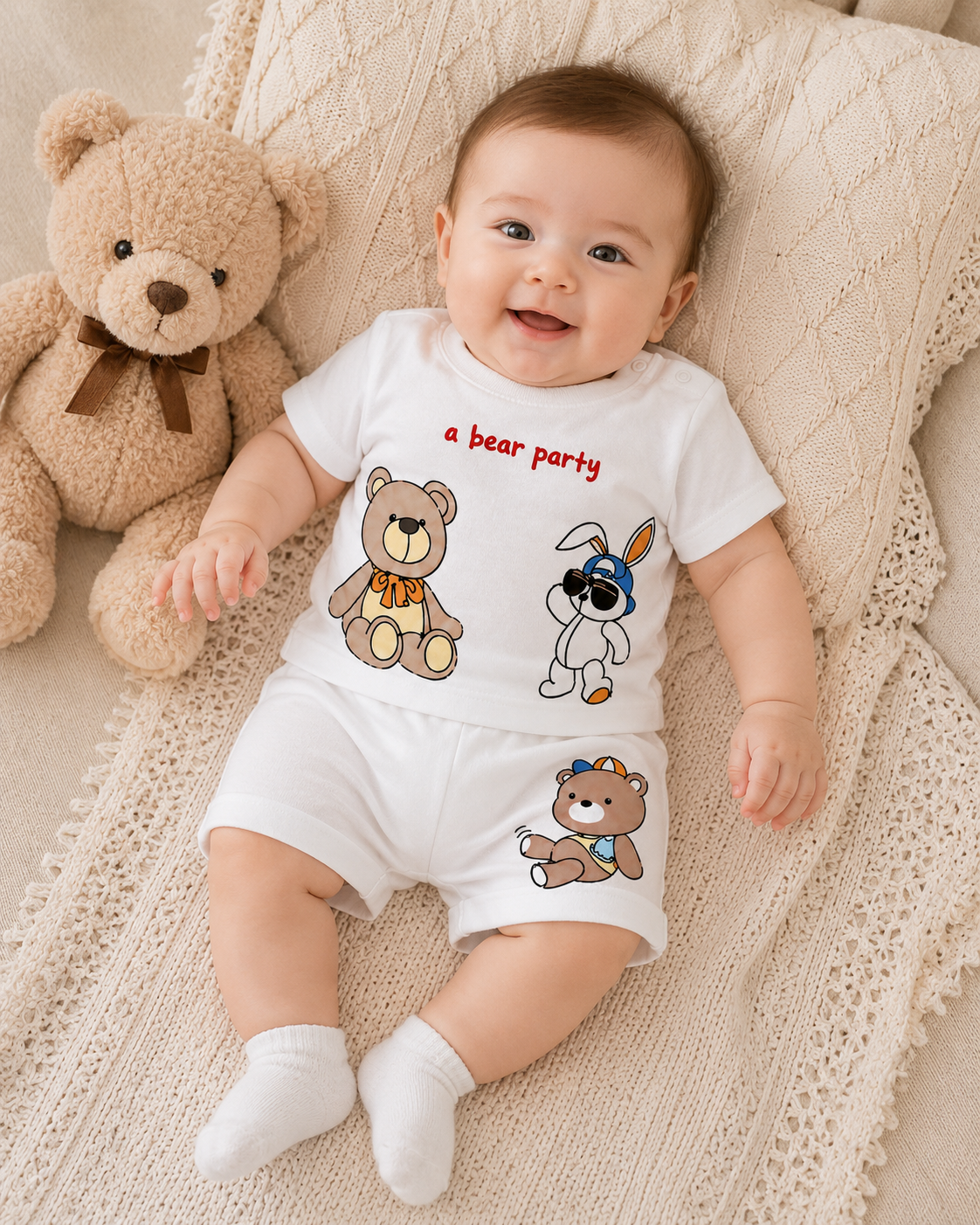 Baby Boys’ Bear Party T-Shirt & Shorts Set