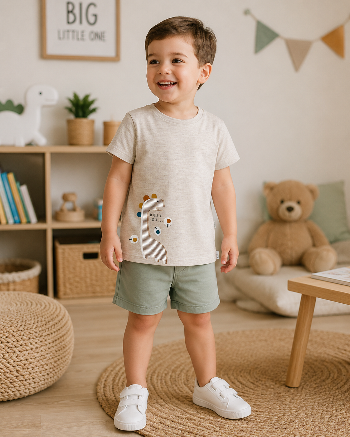 Dinosaur Print Short Sleeve Baby T-Shirt