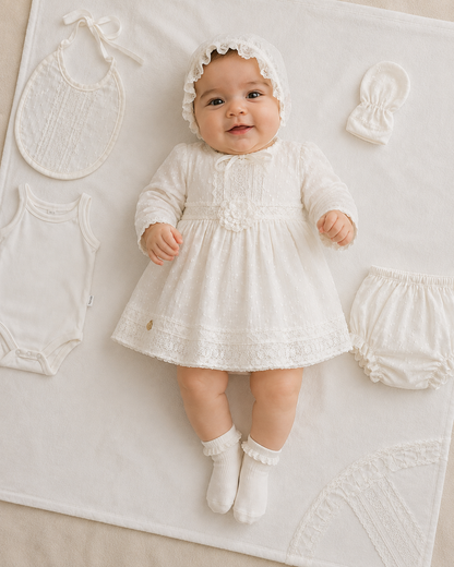 Newborn Girl Floral Dress Set